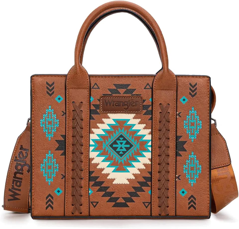 Montana West Wrangler Tote Bag for Women, Floral Print Braided Tote Purse,Western Tote Handbag with Adjustable Shoulder Strap