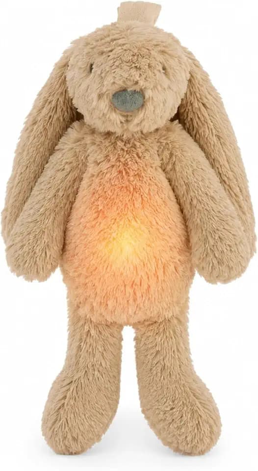 ZAZU - Ro der Hase Baby Schlafhilfe mit wiederaufladbarem Akku – Nachtlicht in mehreren Farben & beruhigende Geräusche, Weinsensor, Auto-Abschaltung und USB-C-Ladekabel (Beige)