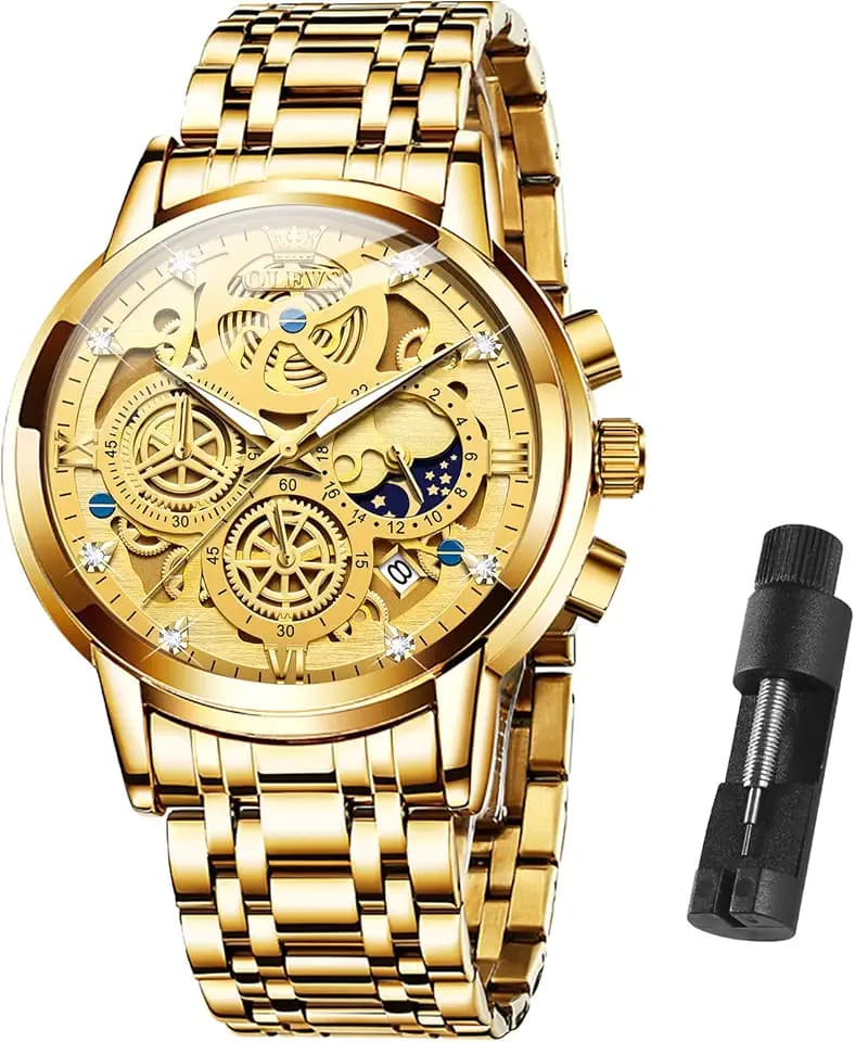 OLEVS Watch Men Stainless Steel Watches Luxury Chronograph Men Wrist Watch