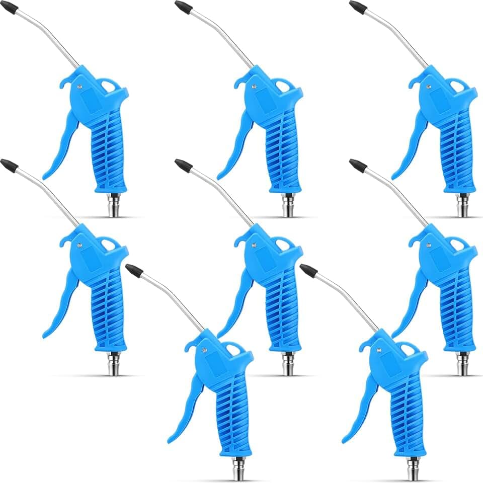 Gisafai 8 Pcs Air Nozzle Blower Gun Blue Air Blow Gun