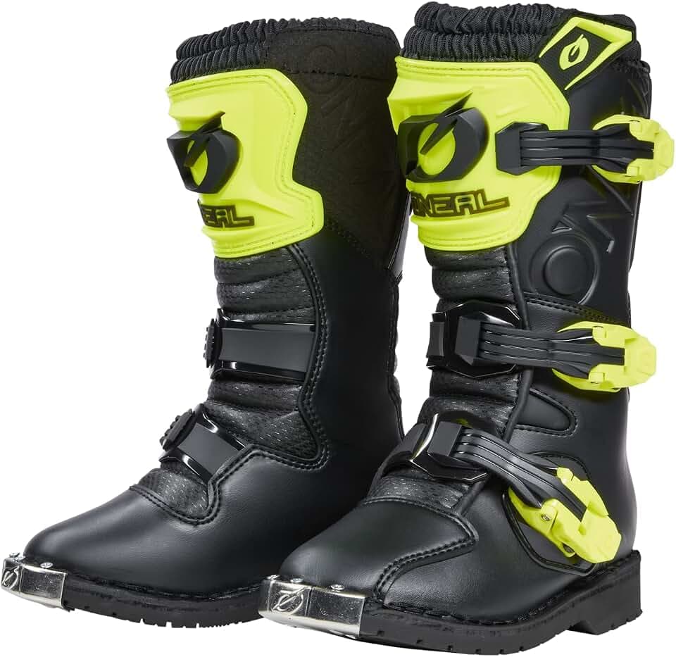 O'NEAL | Motocross-Stiefel | Kinder | Enduro Motorrad | Komfort durch Air-Mesh-Innenleben, vier Verschlussschnallen, hochwertiges Synthetik-Material | Boots Rider Pro Youth | Schwarz
