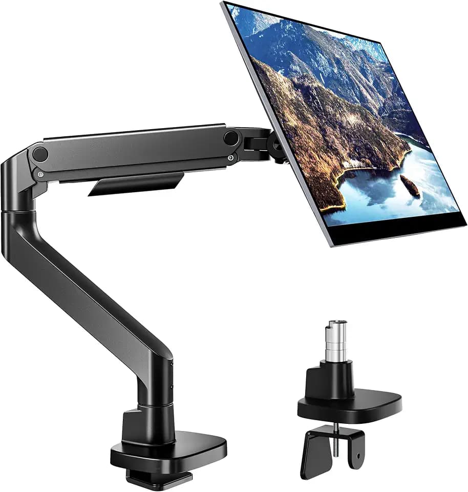 PEGZONE Single Monitor Arm for 17-49 Inch Curved Screens, Black