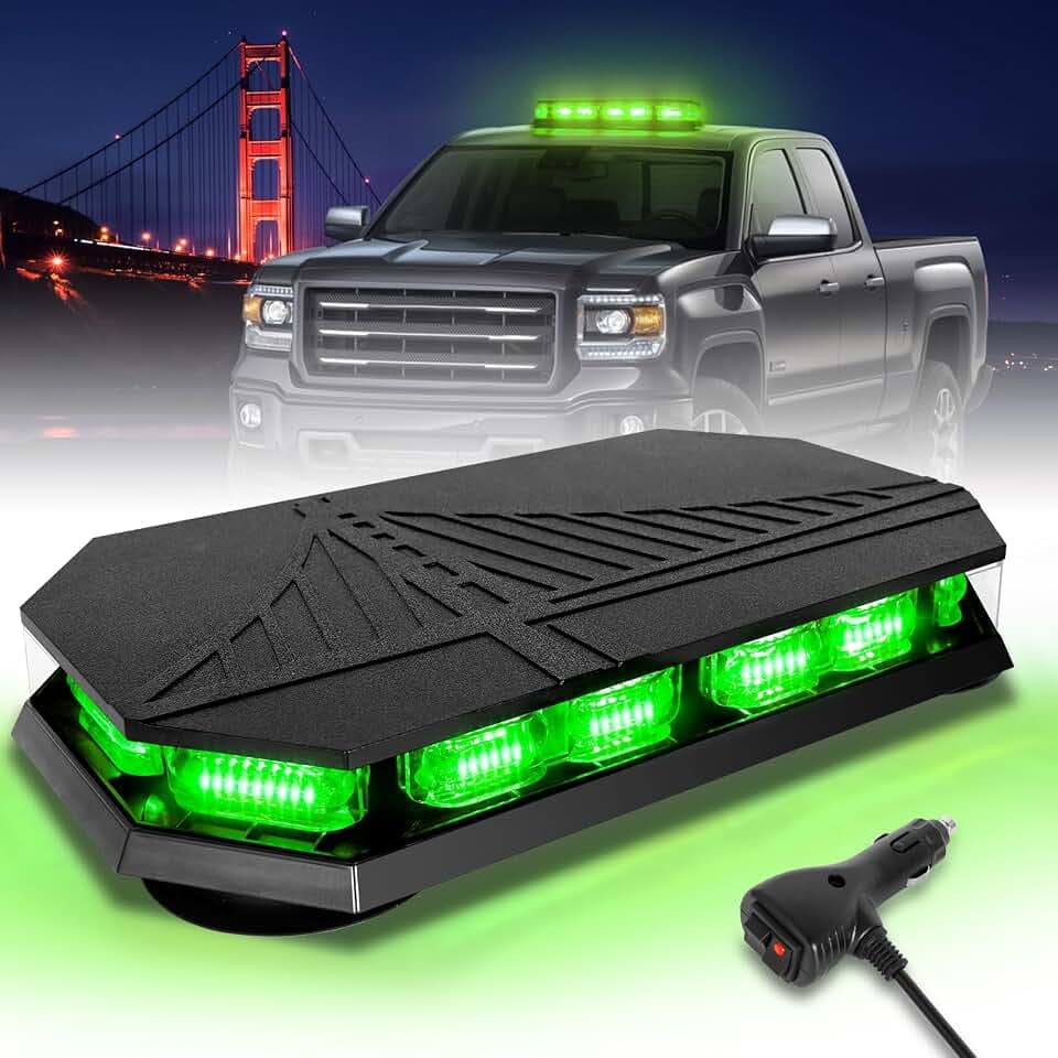 HLauto 102LED Rooftop Strobe Lights Bar, Green
