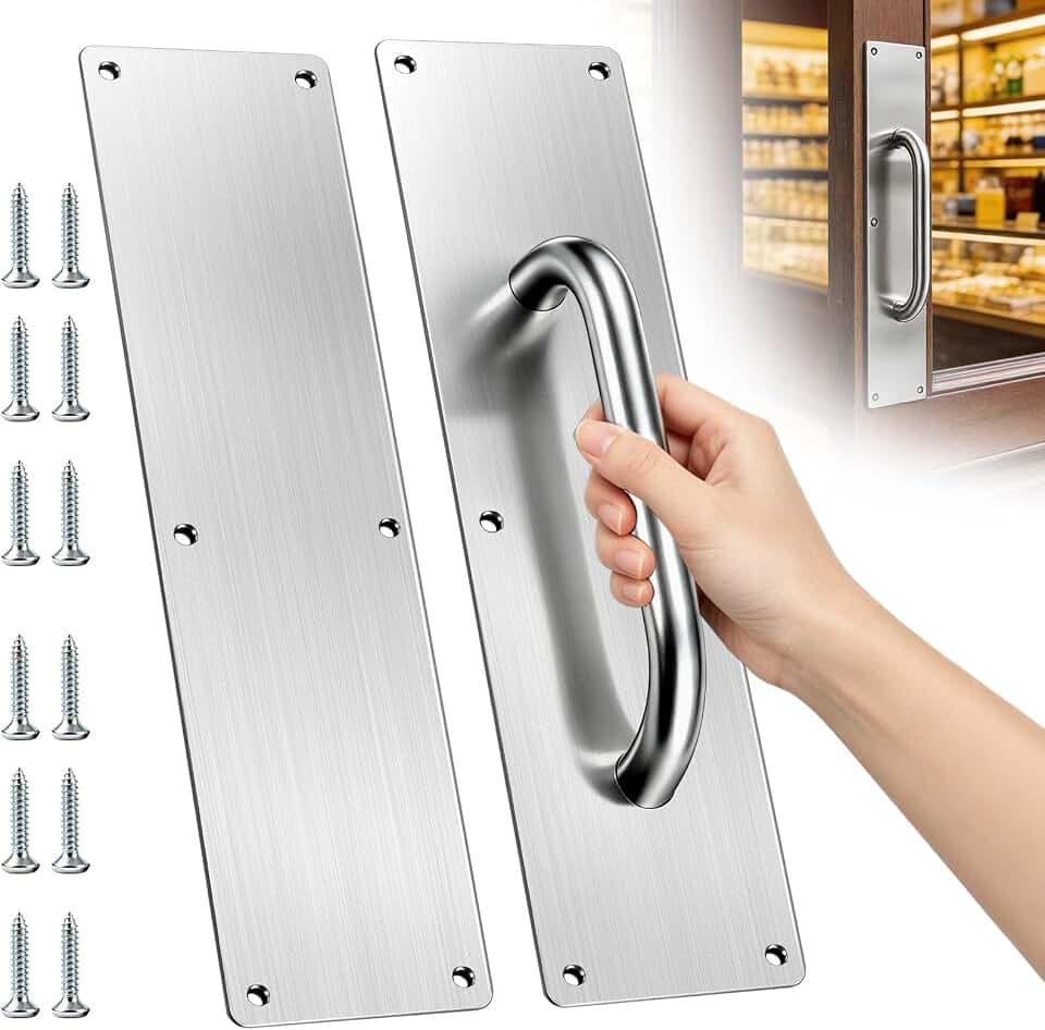 12" Stainless Steel Door Pull Handle with Push Plate for Home/Public
