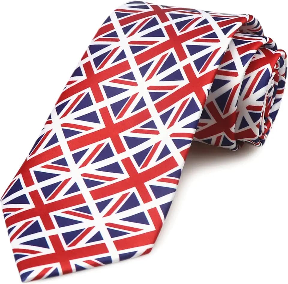 Union Jack Tie - British Union Jack Flag Necktie - King's Coronation Neck Tie Bow Tie