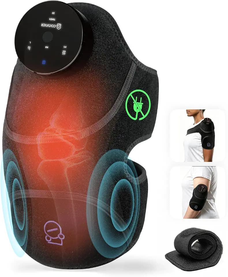 COMFIER 3-in-1 Kniemassagegerät mit Vibration, Für Knie,Schulter & Ellbogen