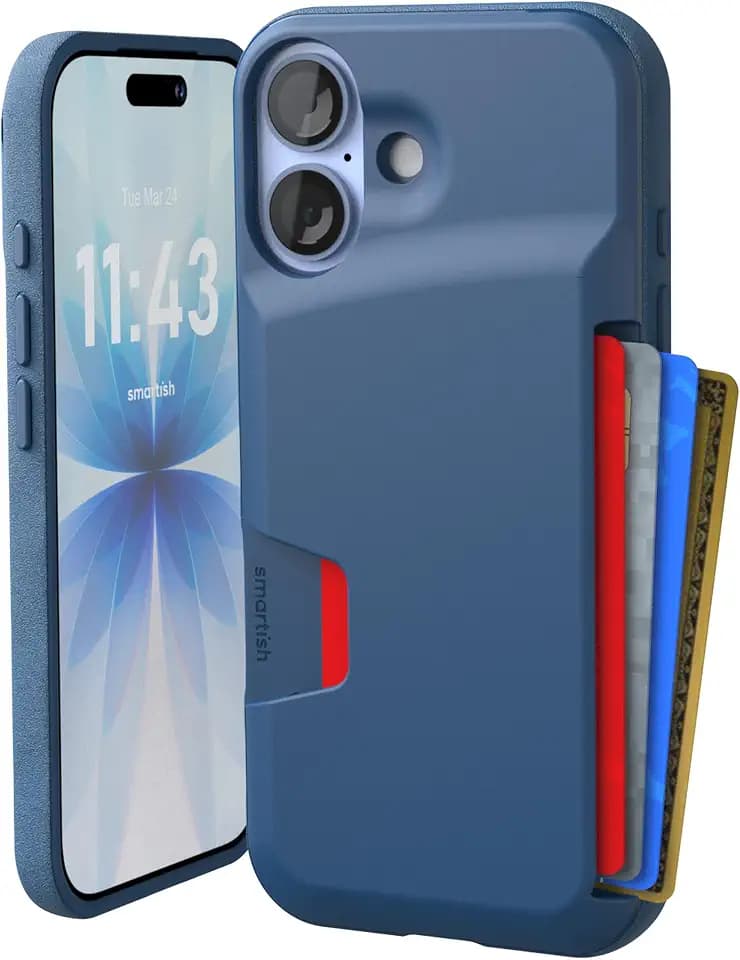 Smartish iPhone 17 Wallet Case with Card Holder, Wallet Slayer Vol 1, Blue