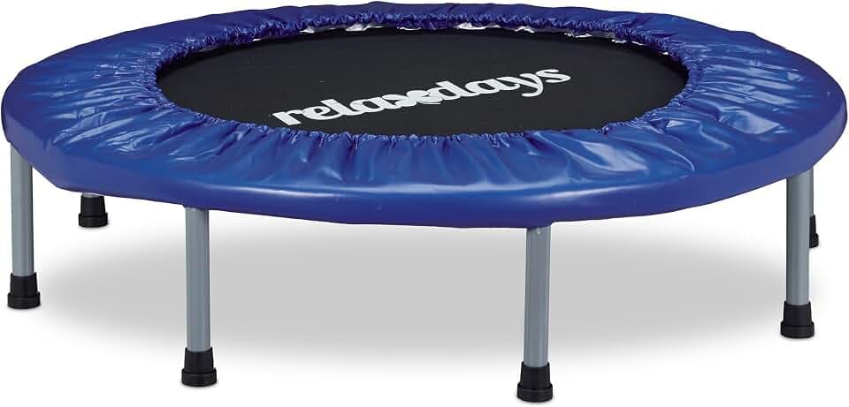 Relaxdays Indoor Trampolin, Ø 95 cm, faltbares Minitrampolin bis 100 kg, Sport & Gymnastik, Fitnesstrampolin, Farbwahl