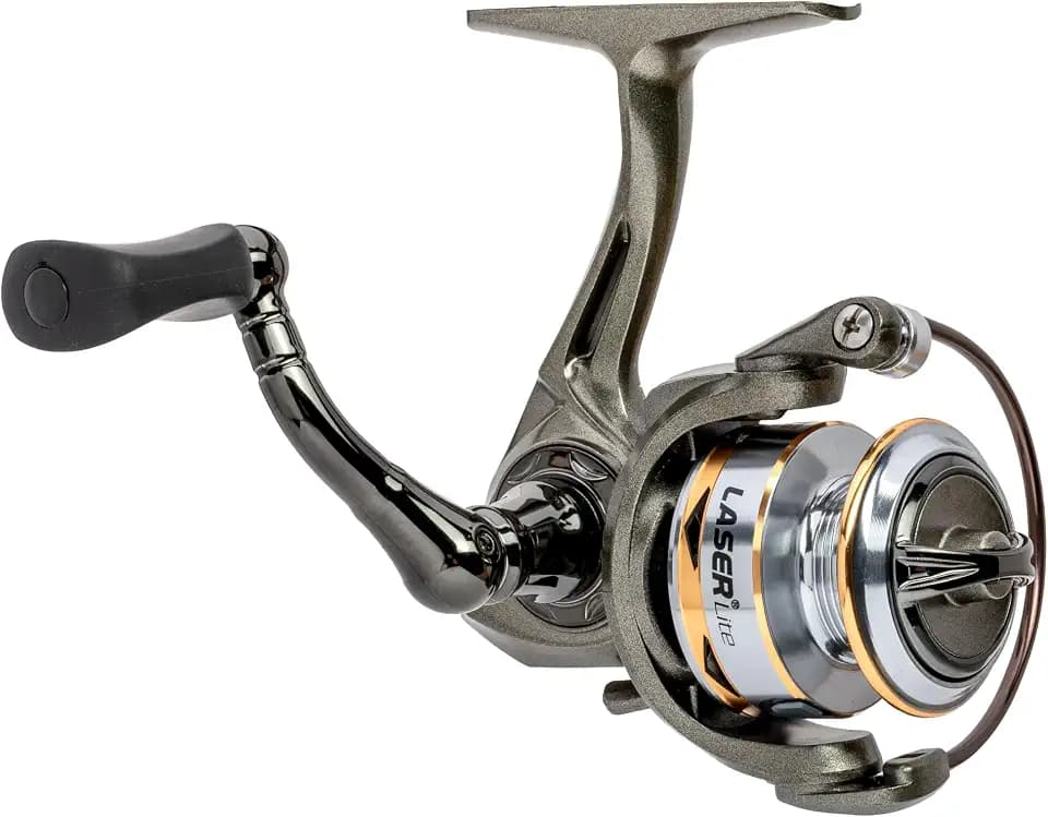 Lew's Laser Lite Spinning Fishing Reel, 6+1 Bearings, Graphite Frame and Sideplate, Speed Lube, Multi-Disc Drag