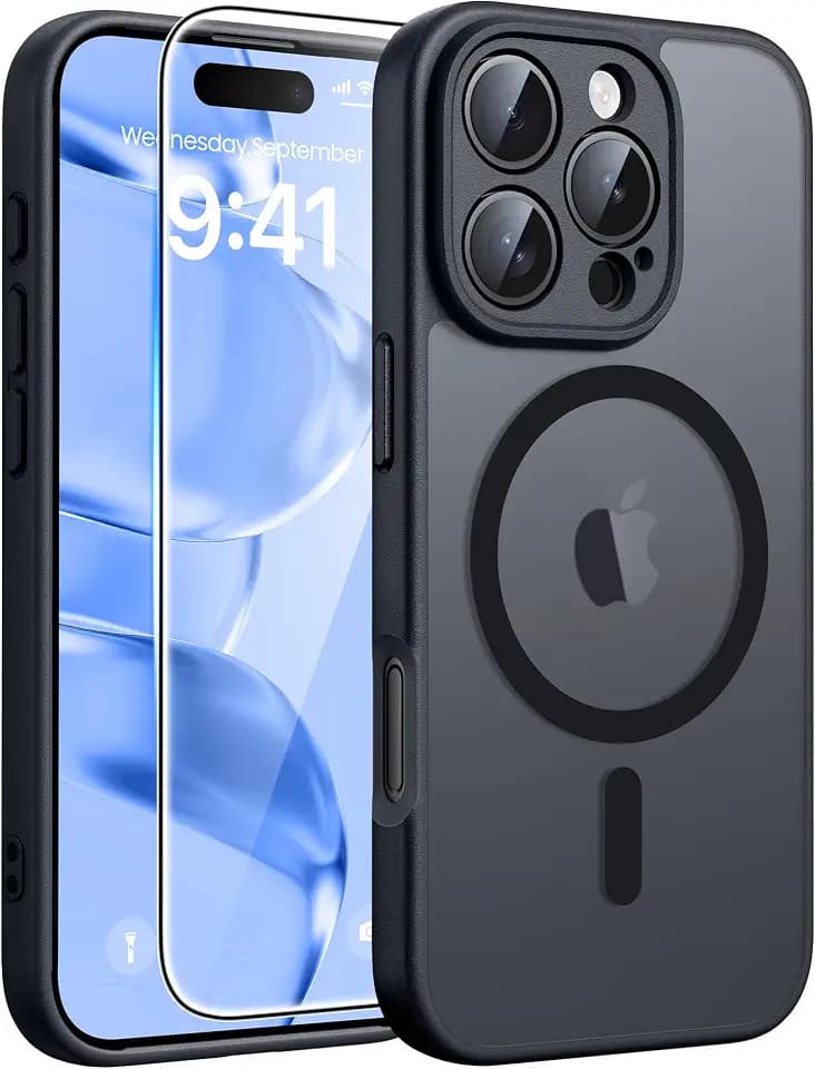 FNTCASE for iPhone 16 Pro Case, Fit for Magsafe, with Screen Protector