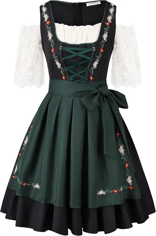 2 Pcs Oktoberfest Costume Women,German Bavarian Dirndl Dress