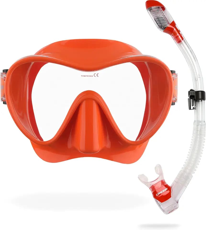 Cressi Scuba Diving Snorkeling Kit - Freediving Mask & Dry Snorkel - F1 & Supernova Dry: Designed in Italy