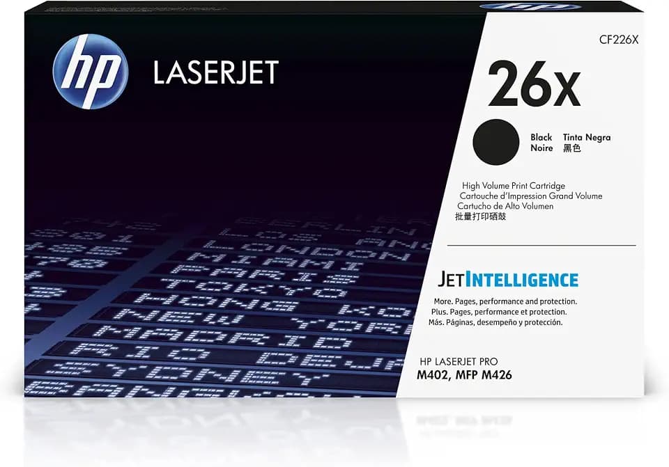 HP 26X Black High-Yield Toner Cartridge Printers | Works with LaserJet Pro M402 Series; LaserJet Pro MFP M426 Series | CF226X
