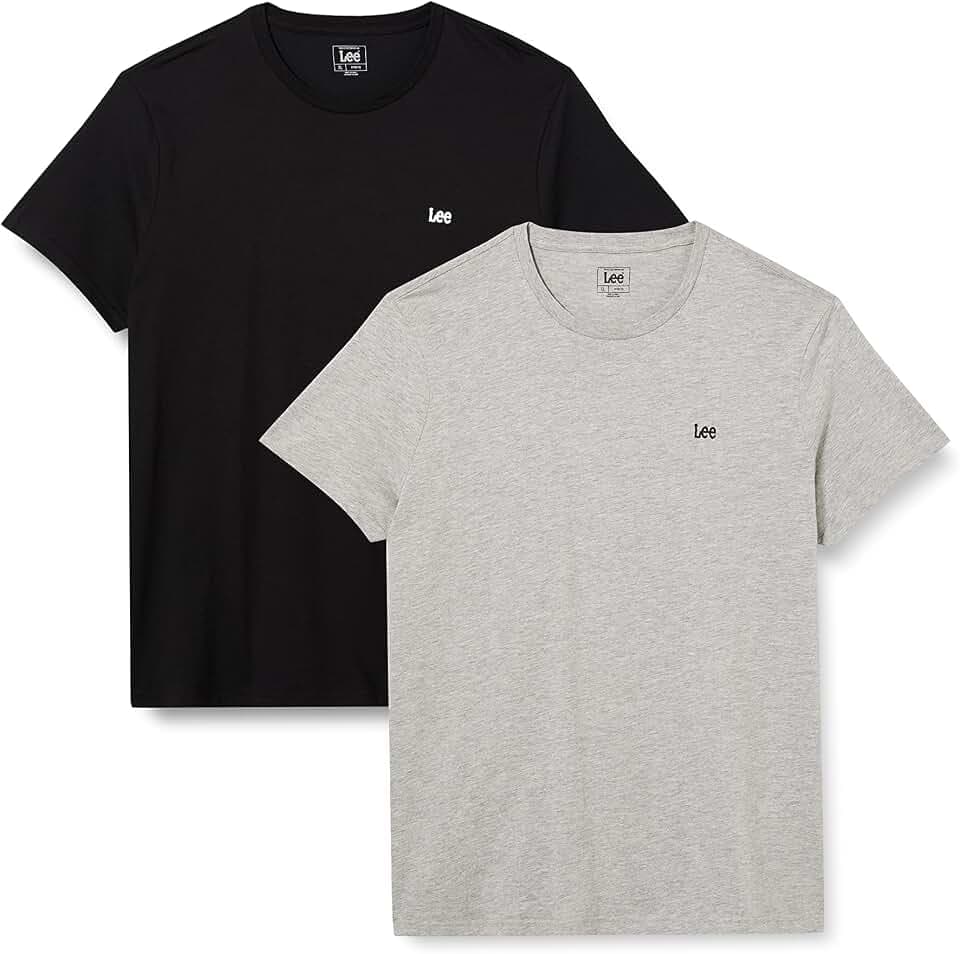Lee - T Shirt Herren - Regular Fit - Twin Pack Crew - Schwarz Weiß