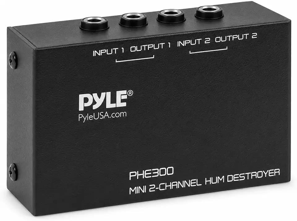 Pyle 2 Channel Passive Audio Interface with 1/4 Inch TRS Ports