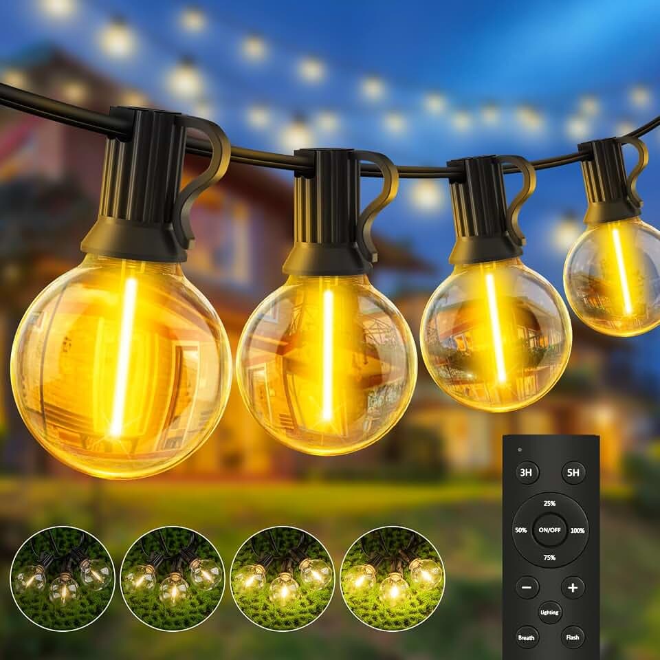 Lichterkette Außen Outdoor Strom Led - 20M Aussen Beleuchtung Glühbirnen