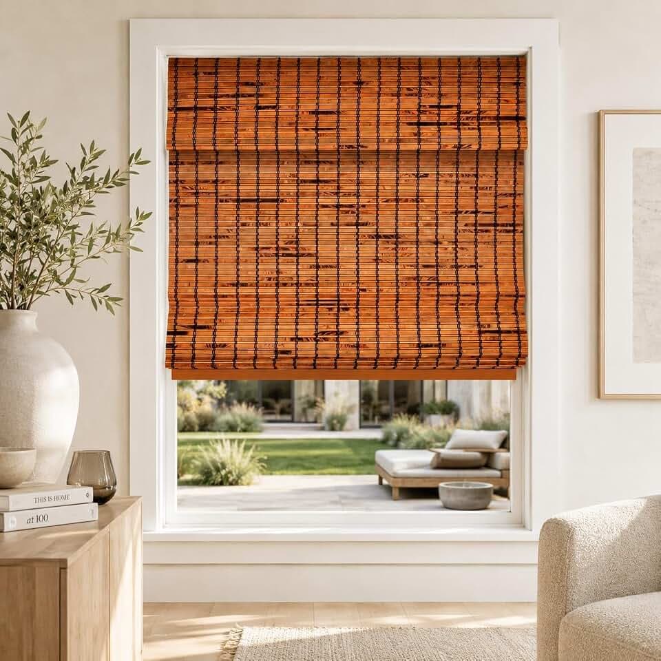 Chicology Bambus-Raffrollos, umweltfreundlich, lichtfilternd, für Fenster, ideal für Zuhause, Modell: Biber, 88,9 x 162,5 cm (B x H)