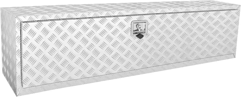 VEVOR Unterboden-Lkw-Box, 1524 x 430 x 460 mm Pickup-Aufbewahrungsbox, Aluminium-Werkzeugkasten mit Schloss & Schlüsseln, Wasserdichte Anhänger-Werkzeugkiste für Lkw, Transporter, Anhänger usw.