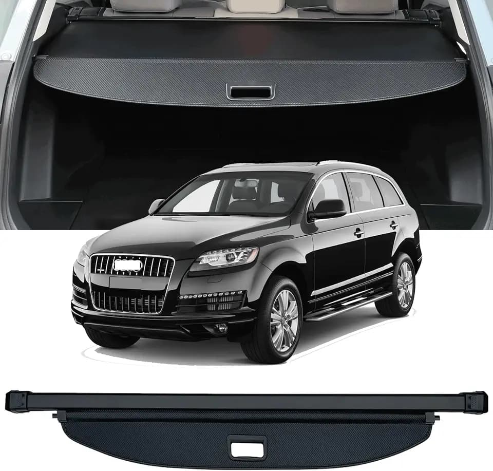 Cargo Cover Compatible with 2007-2014 2015 Audi Q7 Retractable Trunk Cover Rear Trunk Security Cover Shielding Shade Privacy Screen Cover Audi Q7 Cargo Cover