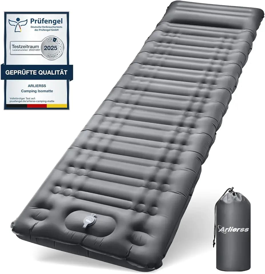 Camping Isomatte 12CM Dick mit Integrierter Fußpumpe und Kissen