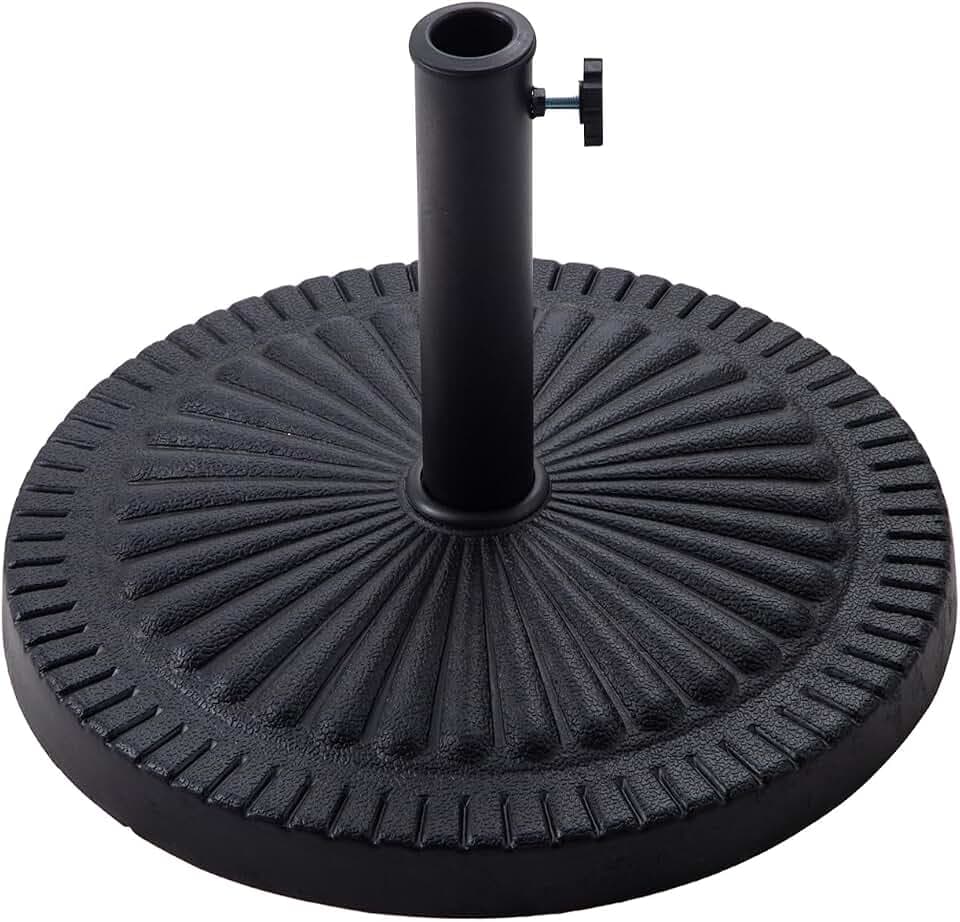 C-Hopetree 31 lb Round Heavy Duty Base Stand for Outdoor Patio Market Table Umbrella, Black