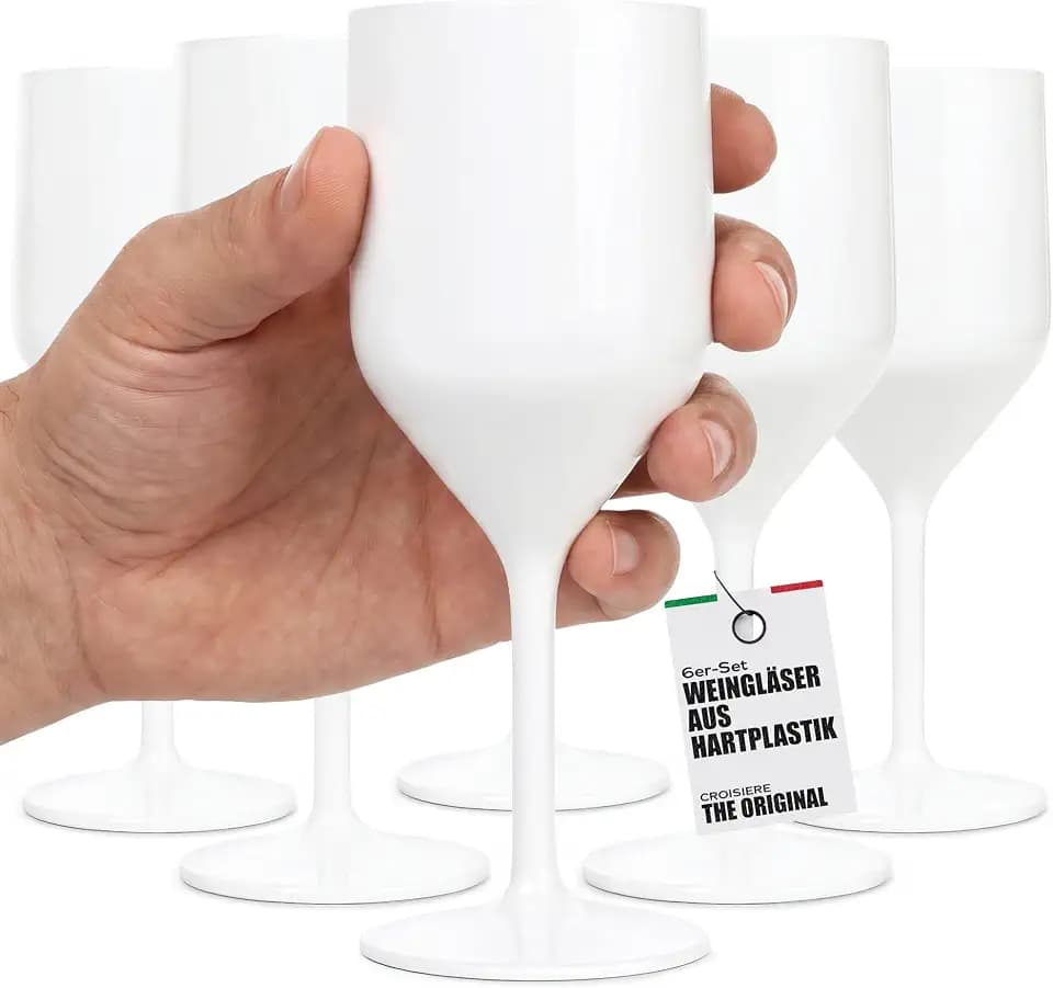 TUNDRA - 6er Set Weingläser Plastik 25 cl., BRUCHSICHER und MEHRWEG