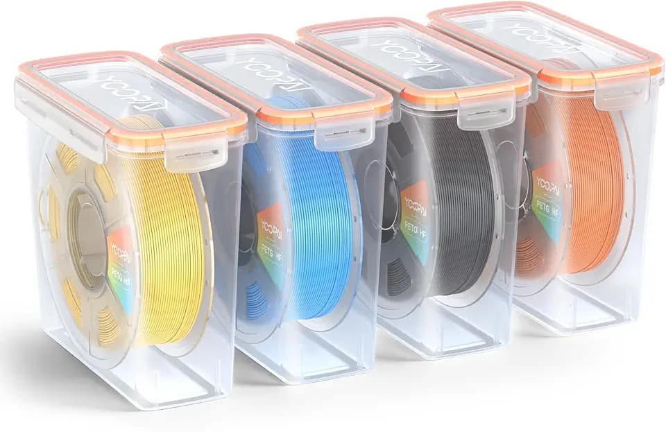 YOOPAI Pro Filament-Aufbewahrungsbox – Einzelspulen-Lagerbox, luftdicht mit Trockenmitteln, effektive Feuchtigkeitskontrolle, staubdicht für 3D-Druck-Filament (4er-Pack)