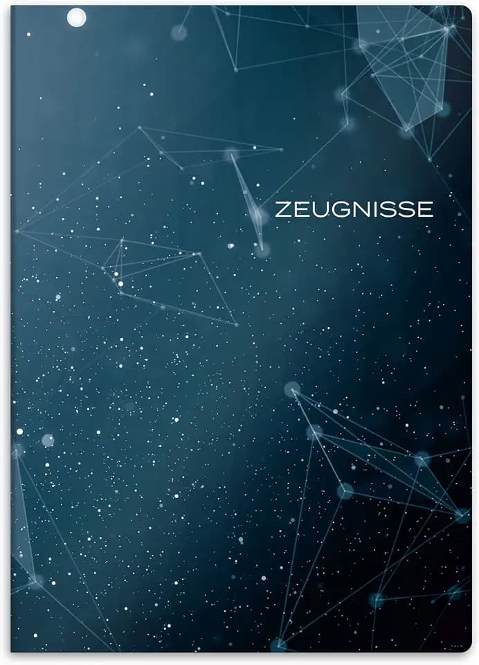 itenga Zeugnismappe A4 – Sichtbuch 20 Hüllen (für 40 Dokumente) – extra stabile Klarsichthüllen – Kunststoffeinband mit hochwertigem Motivdruck – Dokumentenmappe (Motiv High Tech Abstrakt)