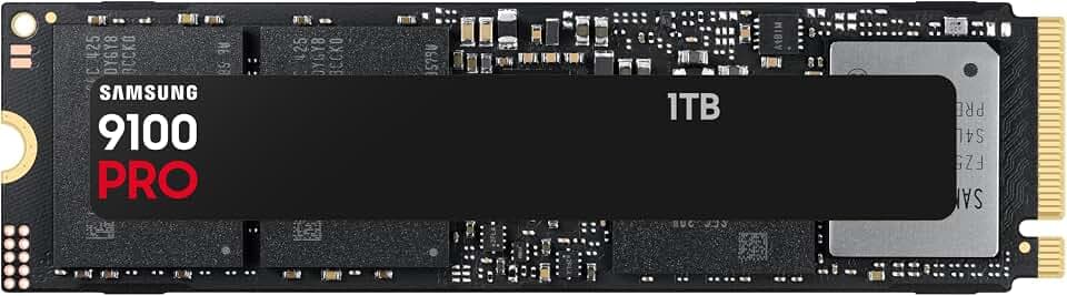 Samsung 9100 PRO NVMe M.2 SSD, 1 TB, PCIe 5.0, 14.700 MB/s Lesen, 13.300 MB/s Schreiben, Interne SSD für Gaming, Videobearbeitung und AI, Schwarz, MZ-VAP1T0BW