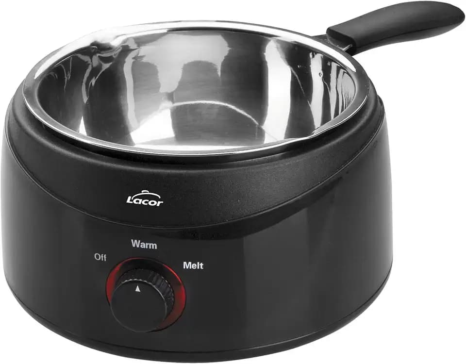 LACOR - 69317 - Maria Bath, Chocolatera, to Melt Chocolate, Elektro-Container mit abnehmbarem Edelstahl Eimer, Kapazität 1 Liter, Maße: 16cm, Tiefe 7cm, 70W, Schwarz