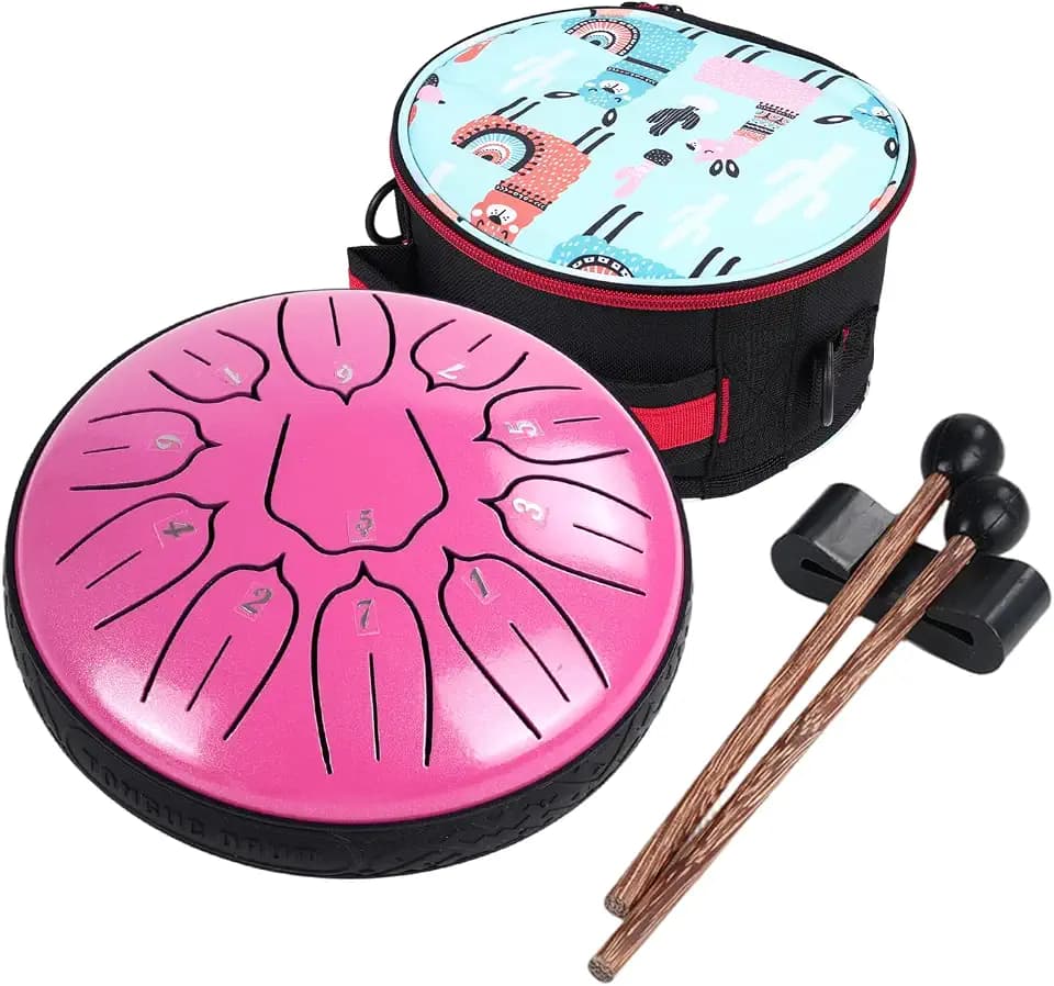 Ubblove Steel Tongue Drum for Kids: 6 Inch 11 Note Rain Drum for Beginners