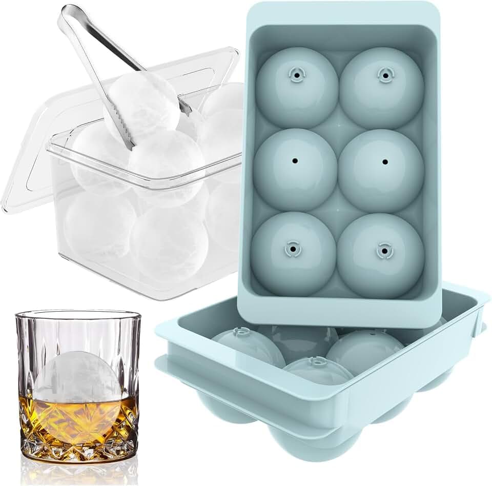 Eiswürfelform Groß 4,8 cm, 2er Set Runde Eiswürfelformen