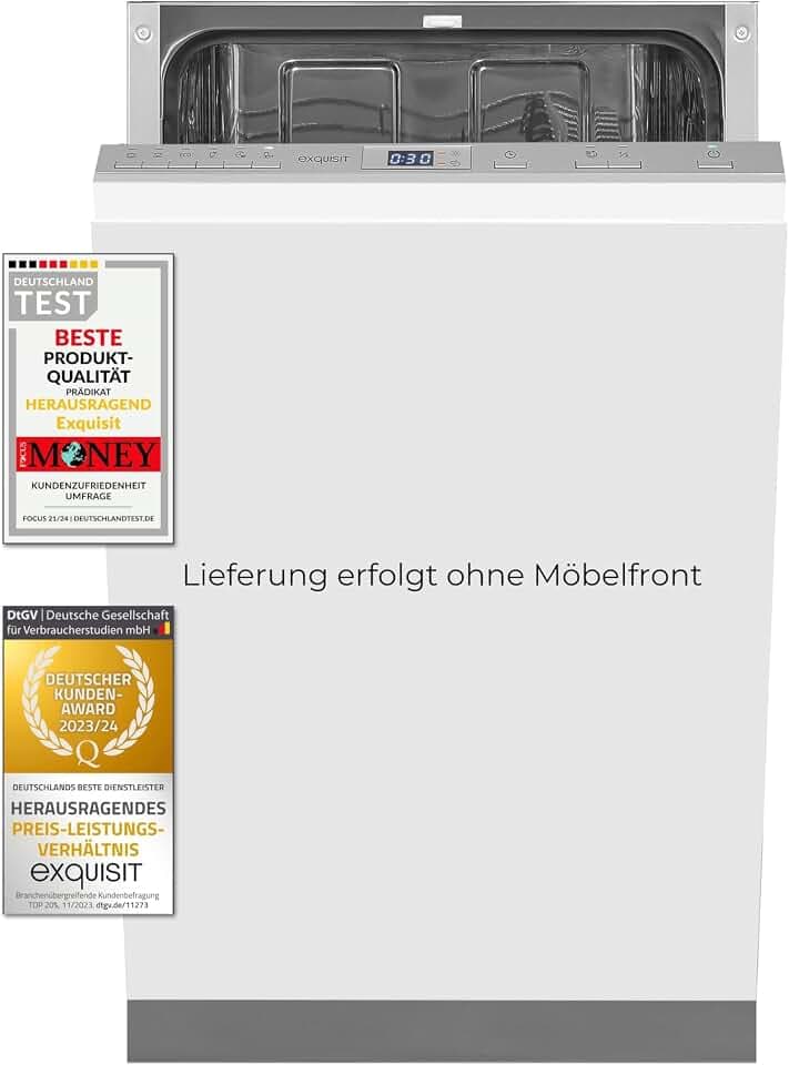 Exquisit EGSP2109-E-030E Geschirrspüler - Vollintegriert 45 cm, 9 Gedecke