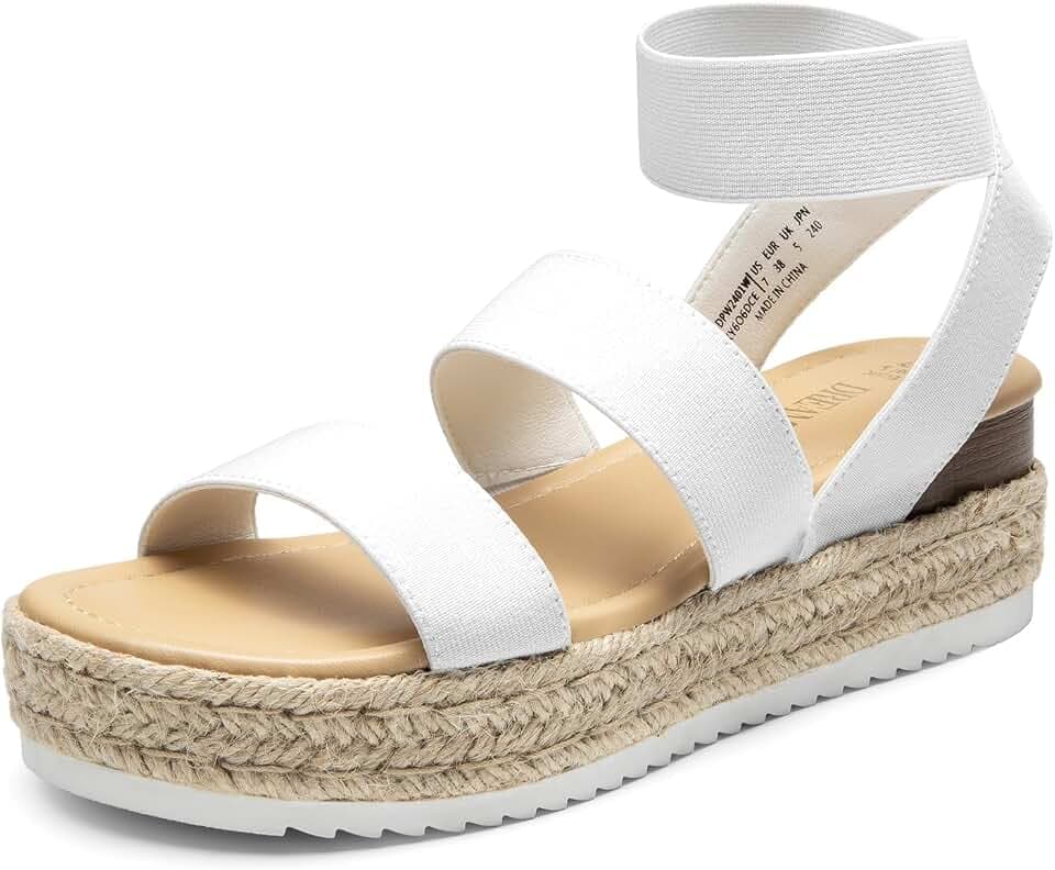 DREAM PAIRS Strappy Espadrille Platform Wedge Sandals