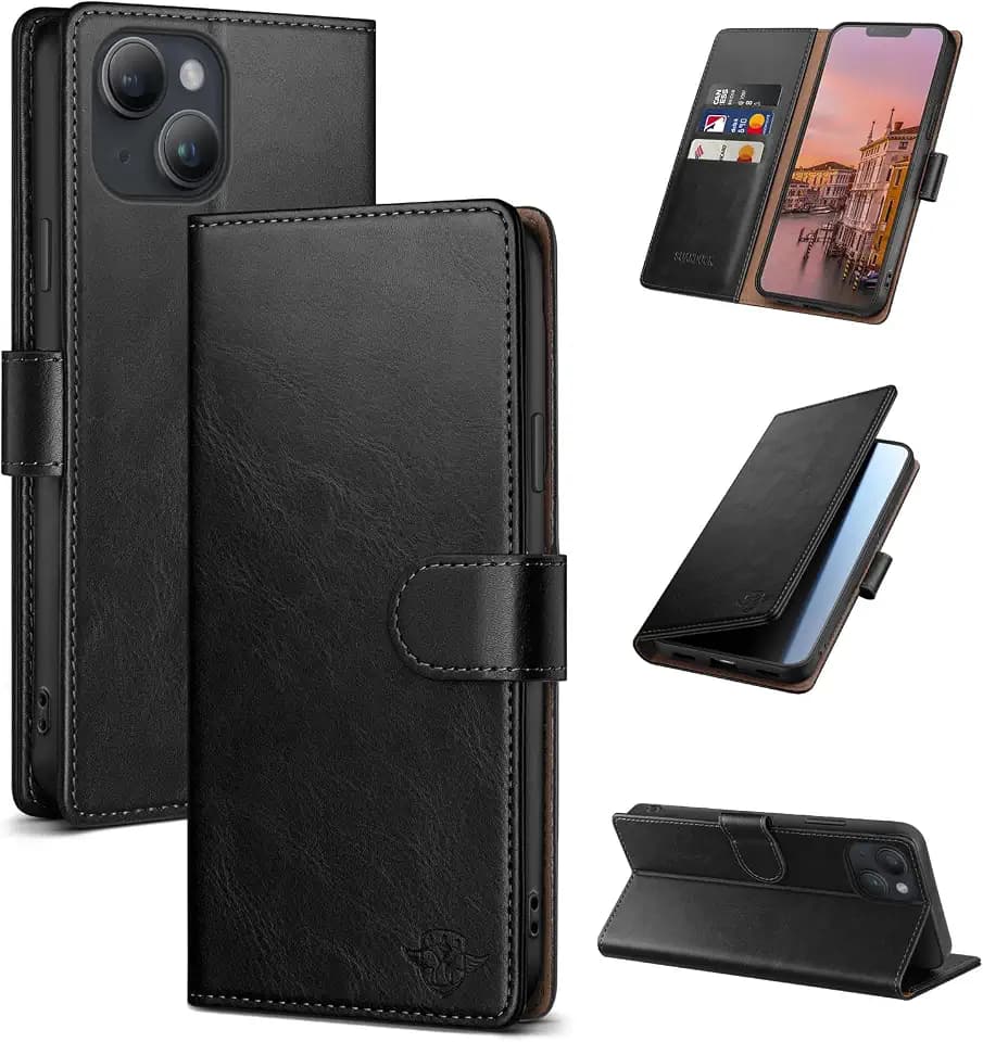 Wallet Case for iPhone 14 6.1", Black