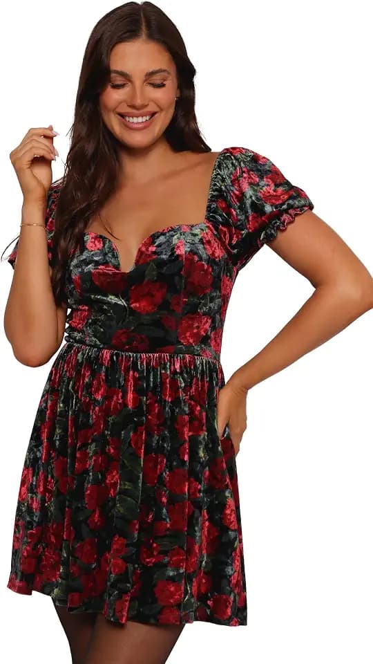 Petal & Pup Women's Anders Mini Dress - Black/Red