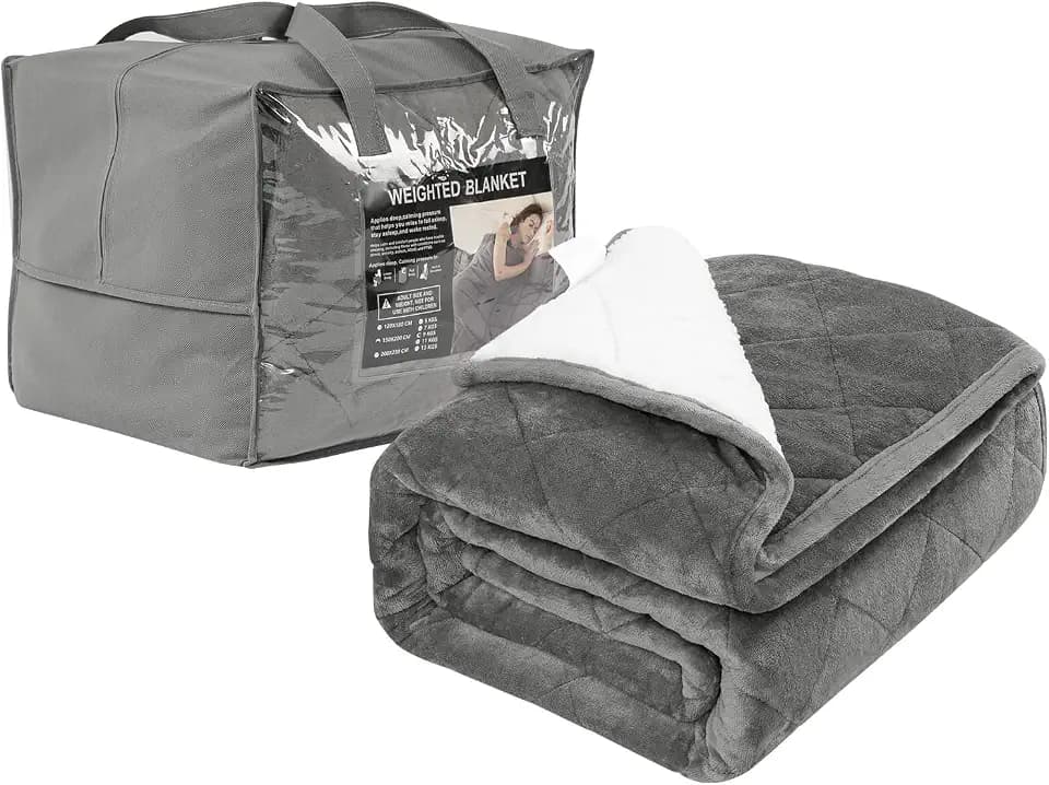 WOLTU Gewichtsdecke 9 kg 150 x 200 cm, Entspannungsdecke für Erwachsene