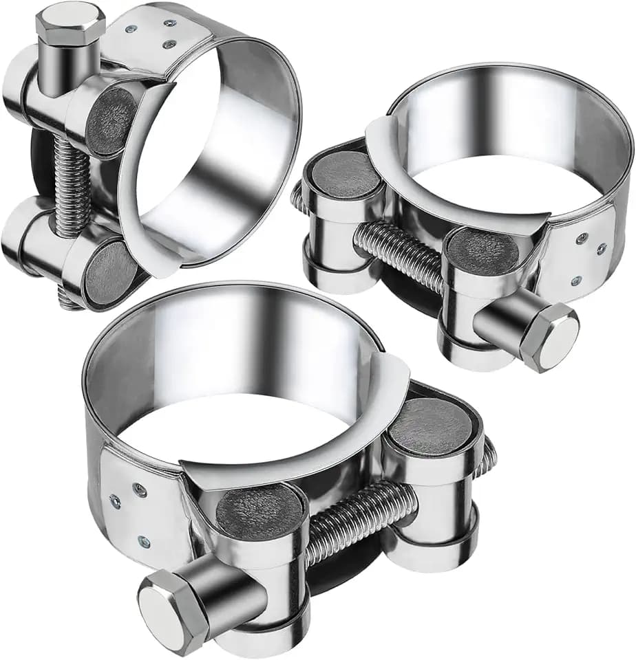 Gelenkbolzenschelle Edelstahl 68-73mm Motorrad Auspuff Schellen 3 Stück Spannbackenschellen Bandbreite 24mm Auspuffschelle Auspuffrohr Klemme für Nutzen am Auspuff Schlauch Wasserrohr Befestigung