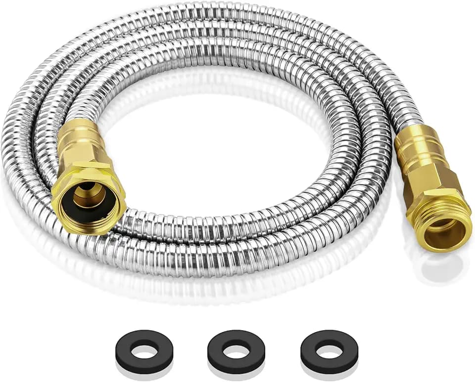 Rosy Earth Garden Hose 5 FT, 304 Stainless Steel Metal Water Hose