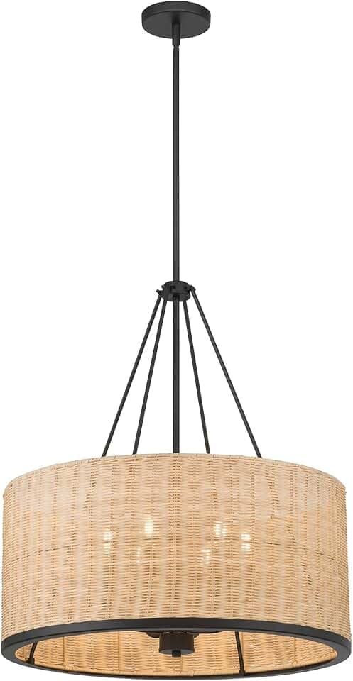 ML Lighting Namiro 23.5" Wide 6-Light Pendant, Matte Black (Bulb Not Included)