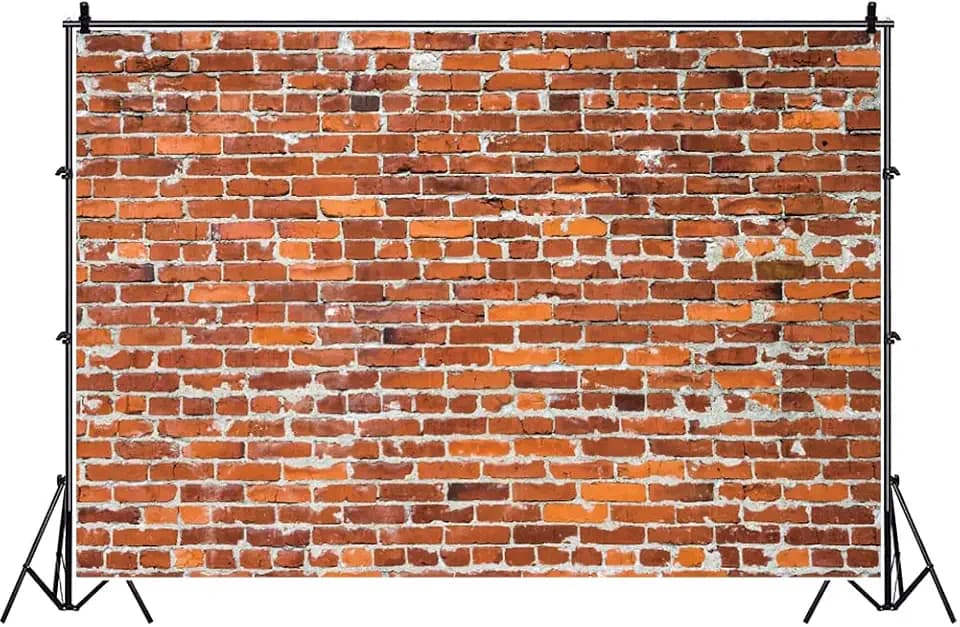Laeacco 10x8ft Rustic Red Brick Wall Photography Backdrop Vintage Brick Wall Background Birthday Party Wedding Photo Newborn Baby Portraits Graduation Home Decoration Photo Booth Studio Wallpaper