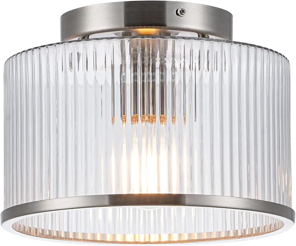 MAYNA Modern Semi Flush Mount Ceiling Light, 1-Light Glass Ceiling Light