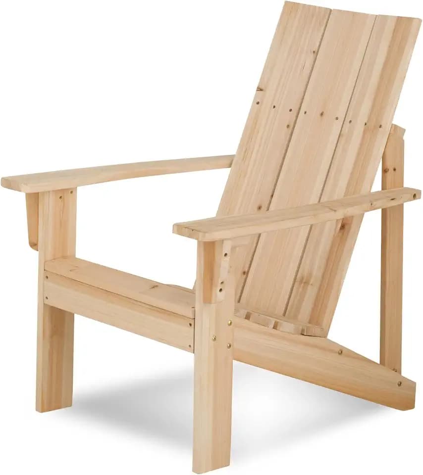 Shine Company Modern Wood Adirondack Chair, Natural