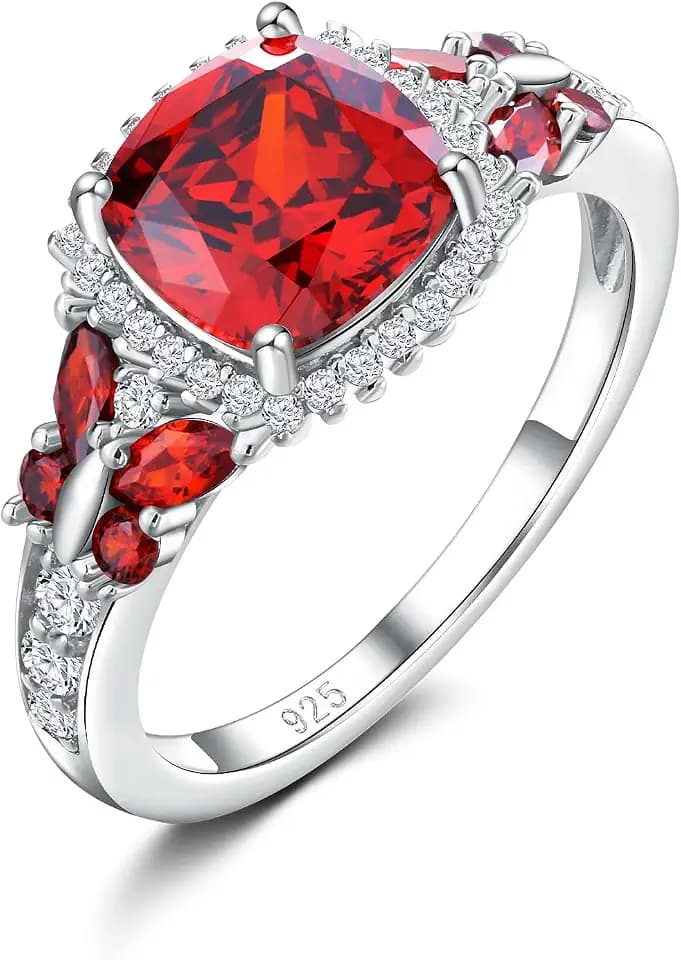 DAYBYDAY Sterling Silver Birthstone Rings for Women Butterfly Promise Ring
