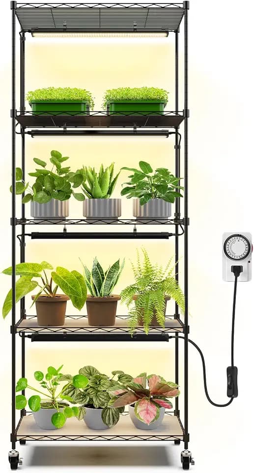 Barrina CX91 Plant Stand with Grow Light, 5-Tier, 100W, 23.6x13.8x59IN