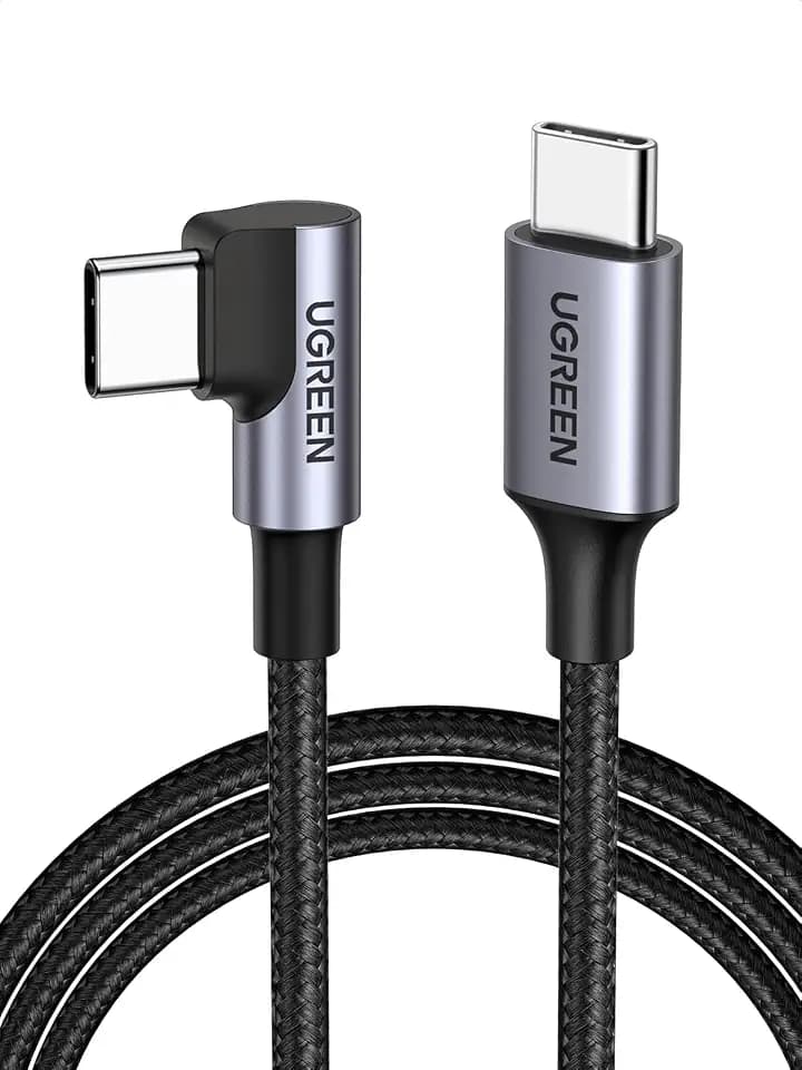 UGREEN 60W Right Angle USB C Cable, Fast Charging Cable, 2-Pack, 6.6ft