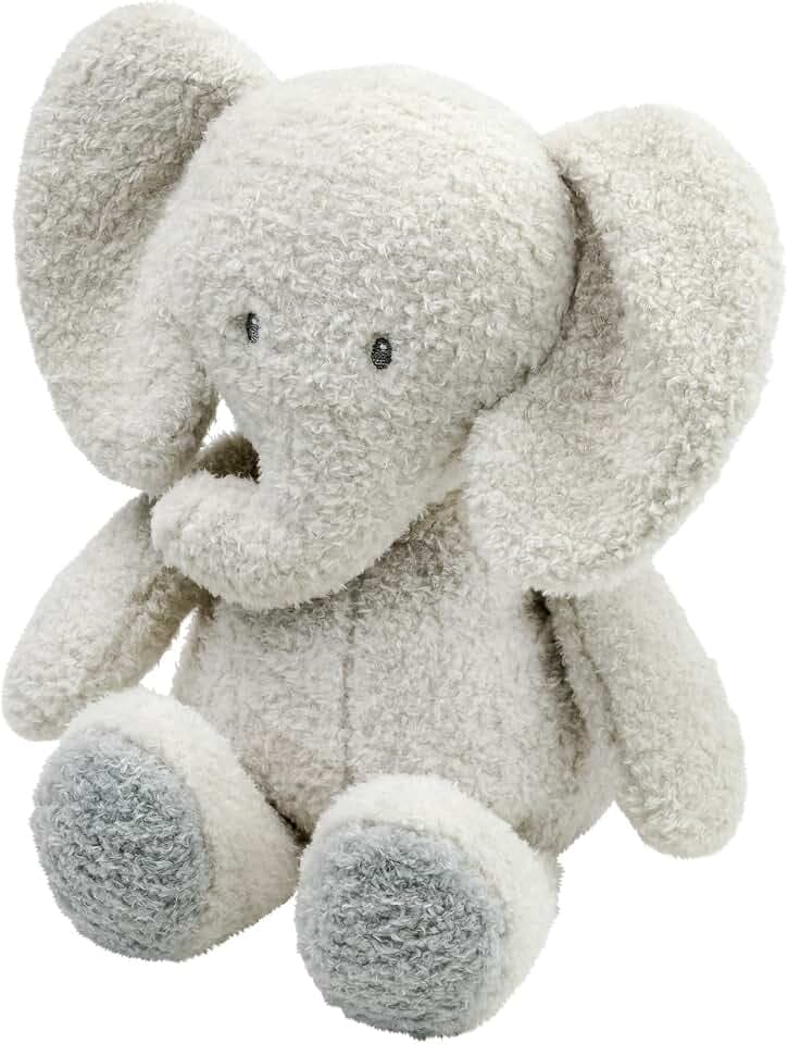 Nattou Kuscheltier Elefant, Wegbegleiter ab der Geburt, ca. 30 cm, Polyester, Teddy, Grey