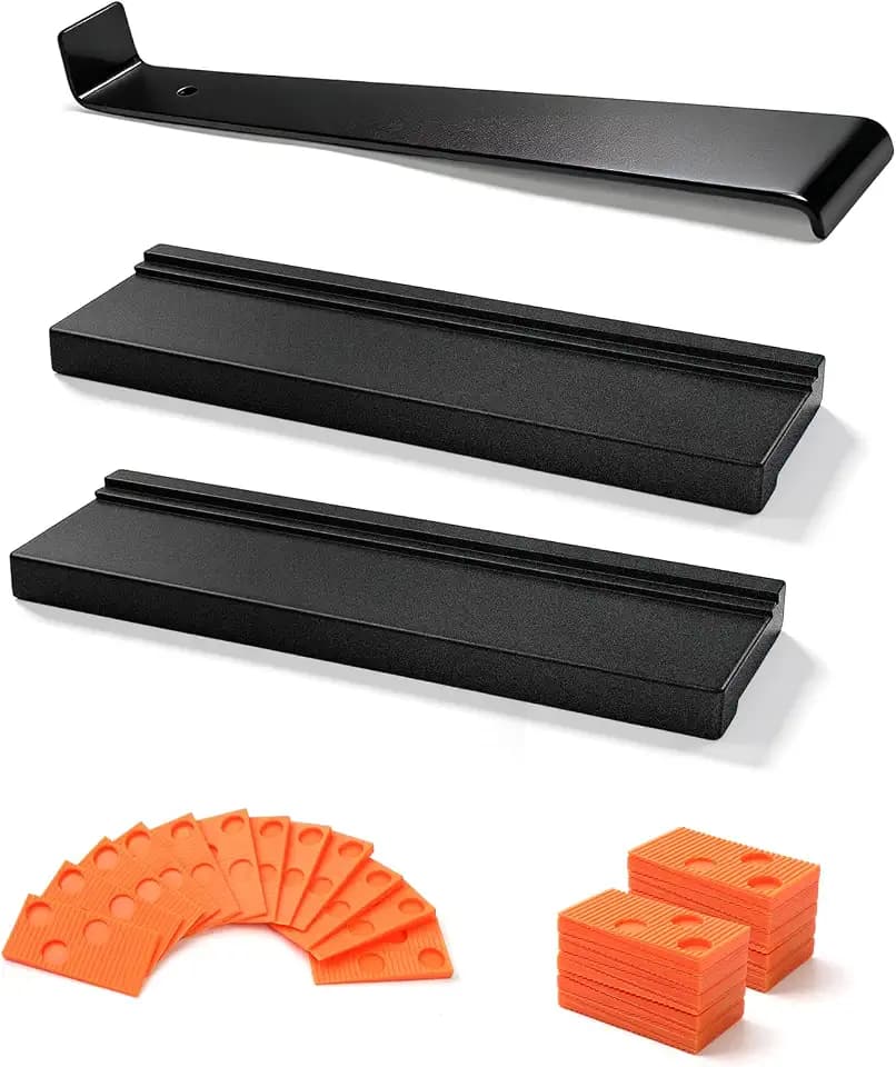 Laminat Verlegeset,Vinylboden Werkzeug,Schlagklotz für Vinyl Verlegeset,Vinylholzböden Mit Schlagblöcke - Zweiseitig Mit Nischen, Zugeisen, 40pcs Abstandshalter, Universal Bodenmontage Kit für Parkett