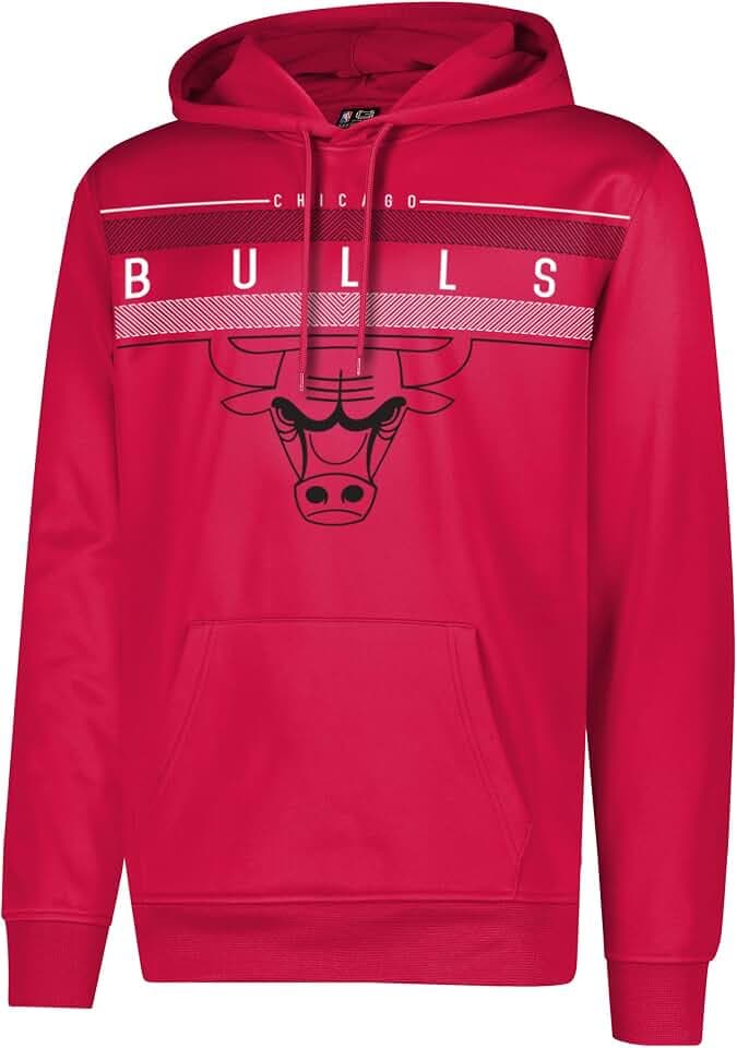 NBA Herren Fleece Hoodie Pullover Sweatshirt Poly Midtown, Herren, Midtown Hoodie,GHM1461F-CB-Large, rot, Large