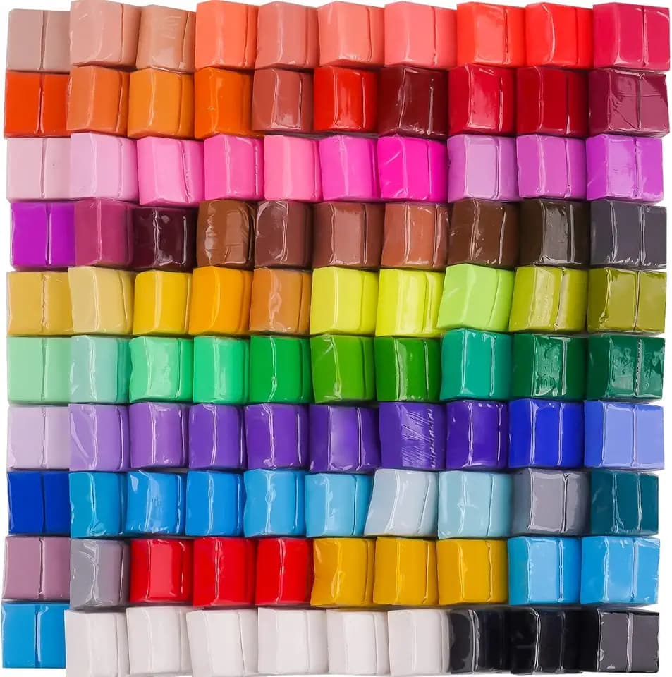 Tomorotec 100 Stück Polymer Clay Set, 82 Farben Modelliermasse mit Werkzeug | Einzeln verpackt, ofenhärtende Modelliermasse für Schmuck, DIY, Figuren und kreative Bastelprojekte